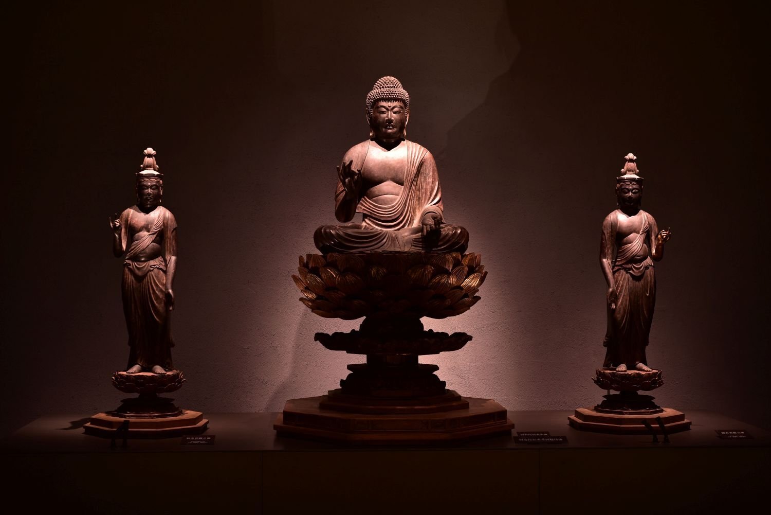 かんなみ仏の里美術館 阿弥陀三尊像(黒背景) (002)