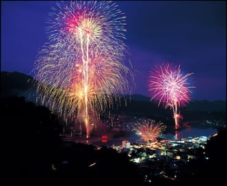 信州新町ろうかく湖とうろう流しと花火大会 (2)