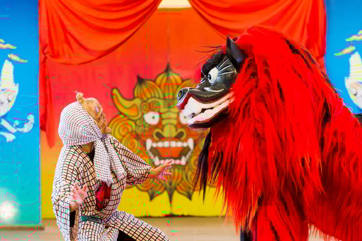 2014 アンガマと獅子舞ー 2014 アンガマと獅子舞ー