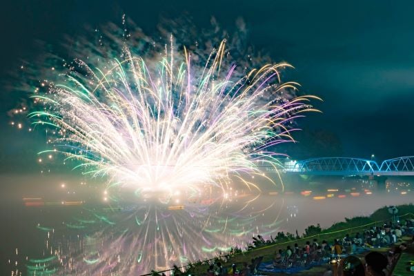 信州新町ろうかく湖とうろう流しと花火大会 (5)